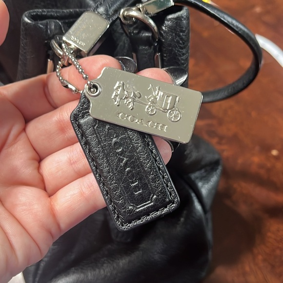 Coach hobo purse black leather, and blue interior - Picture 5 of 14